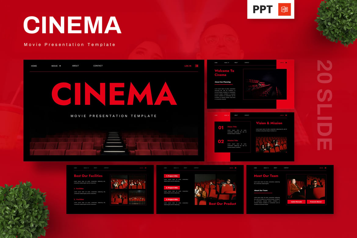 Template PowerPoint Sinema - Presentasi Film yang Menarik