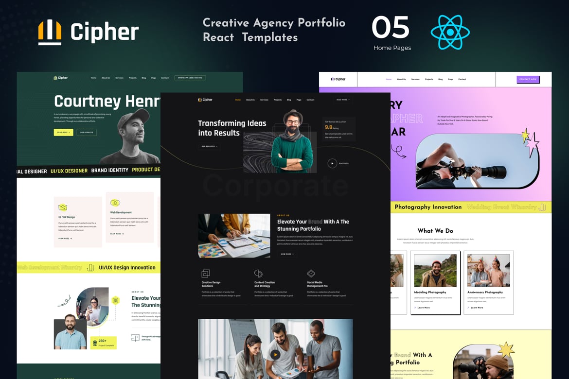 Cipher - Template Website Portfolio Kreatif untuk Agensi