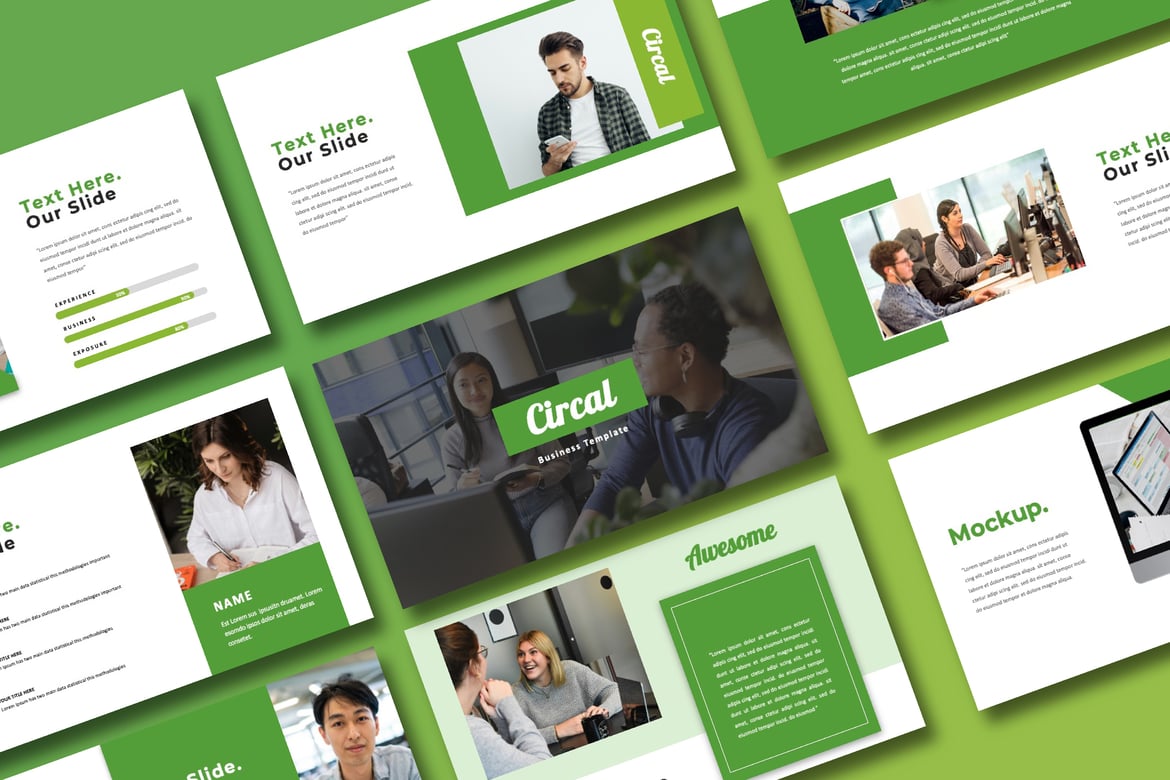 Template PowerPoint Kreatif Circal untuk Presentasi Profesional