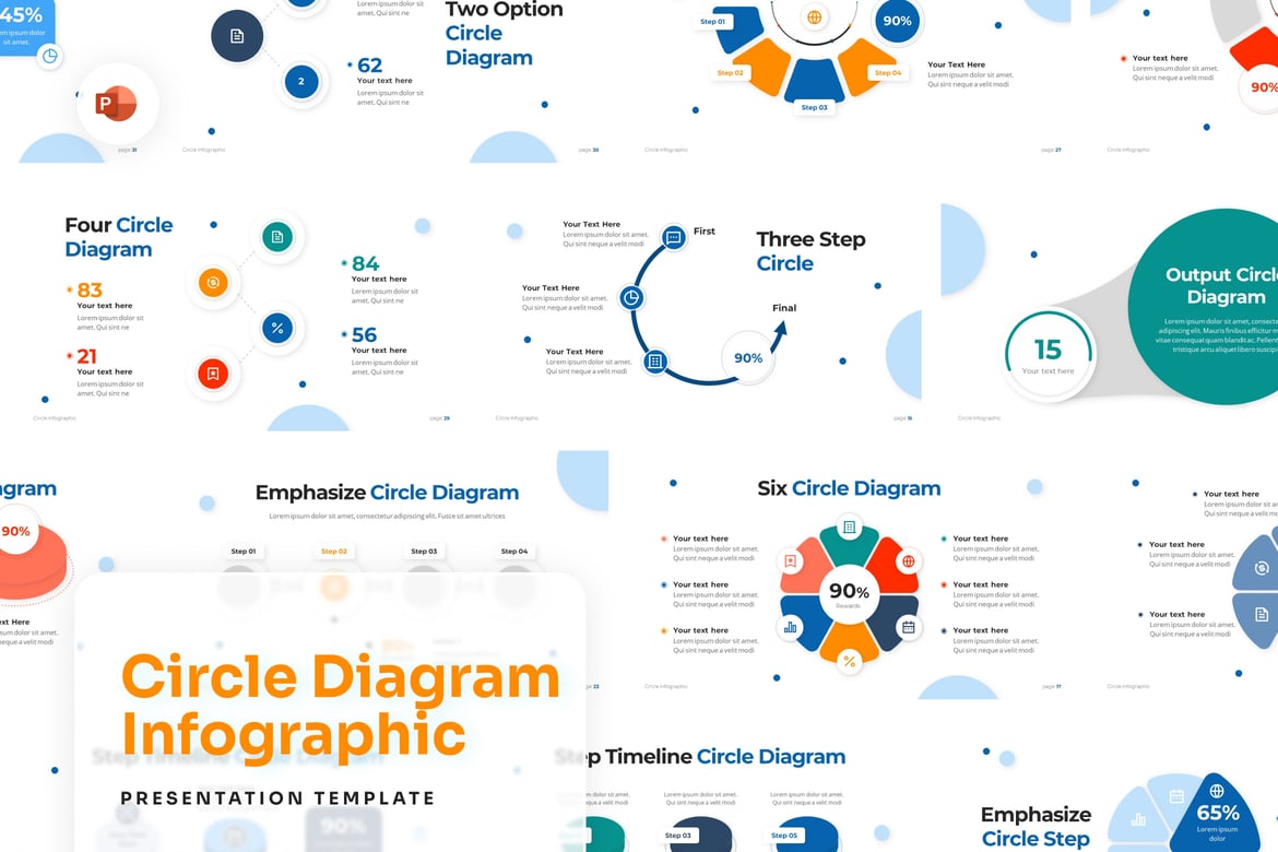 Template Presentasi Diagram Lingkaran PowerPoint yang Menarik