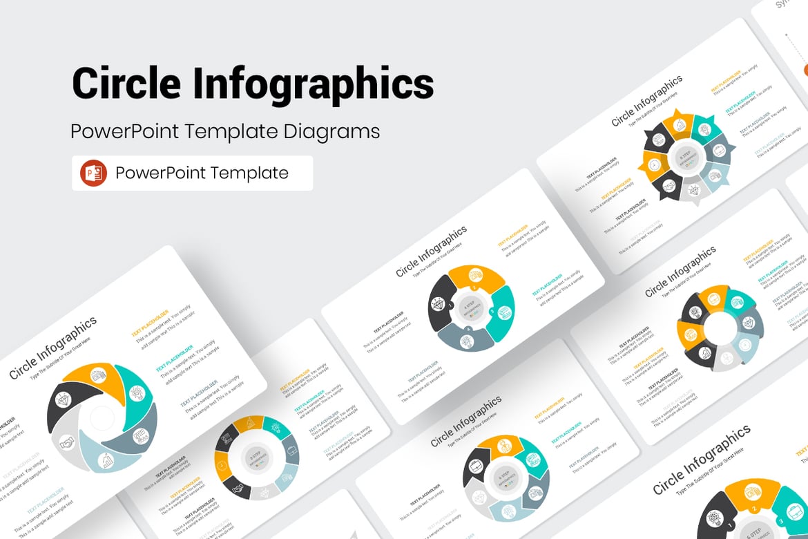 Template PowerPoint Infografis Lingkaran yang Menarik
