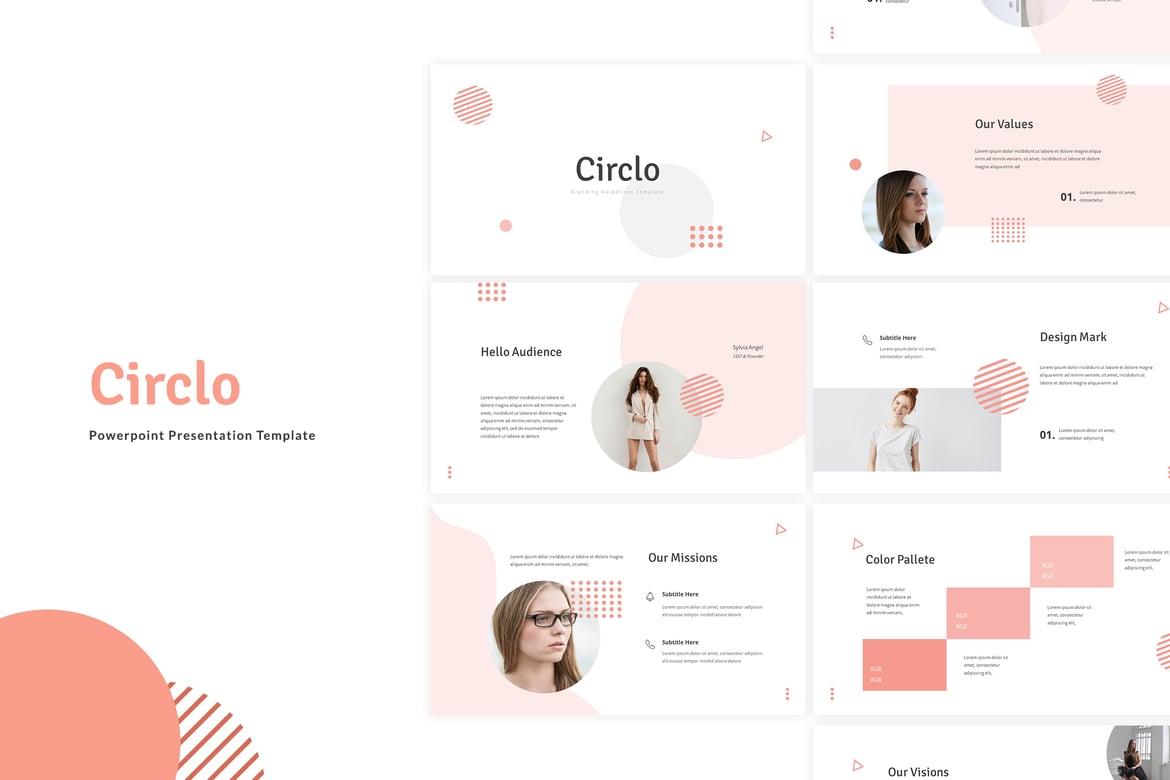 Template Presentasi PowerPoint Circlo yang Kreatif dan Minimalis