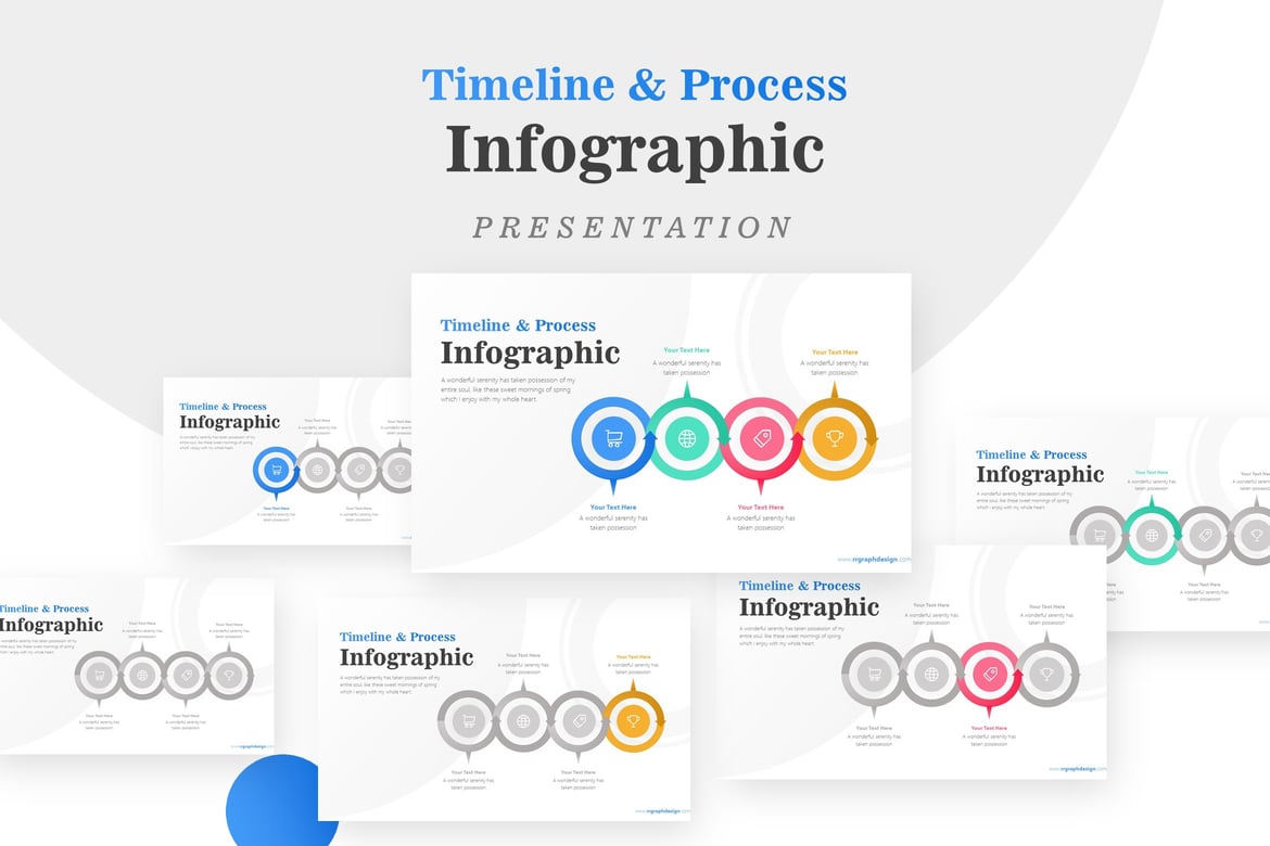 Template PowerPoint Panah Lingkaran yang Kreatif dan Profesional