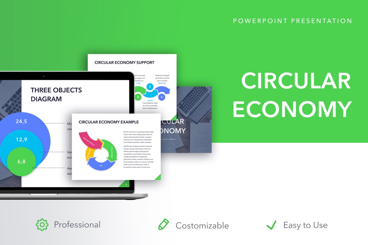Template PowerPoint Ekonomi Sirkular yang Menarik dan Profesional