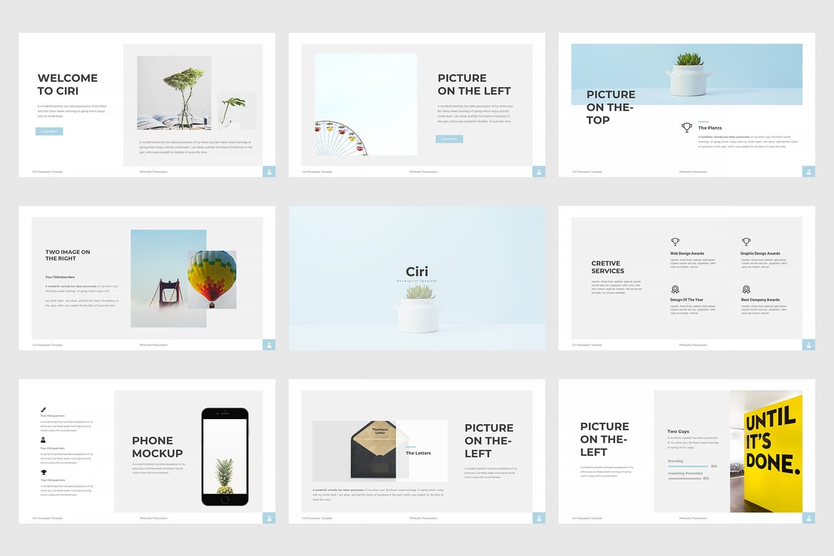 Template Powerpoint Ciri - Presentasi Minimalis yang Menarik