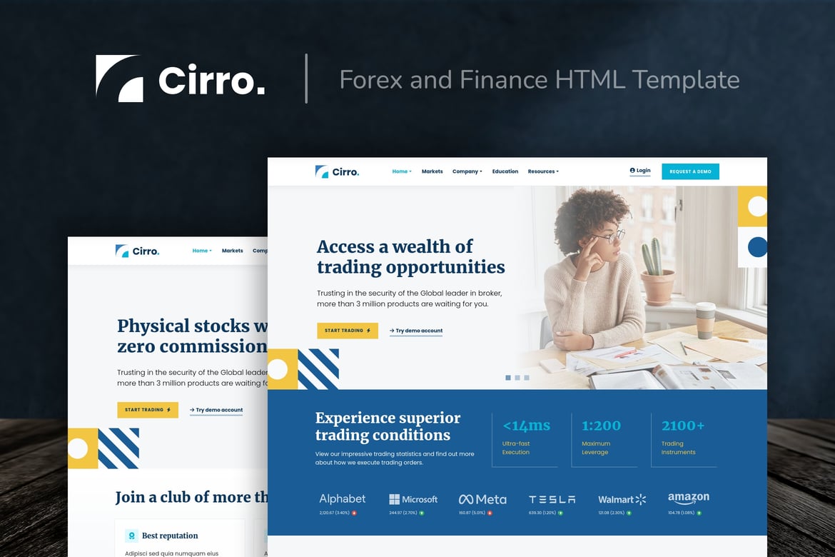 Cirro - Template Website Forex dan Keuangan Terbaik