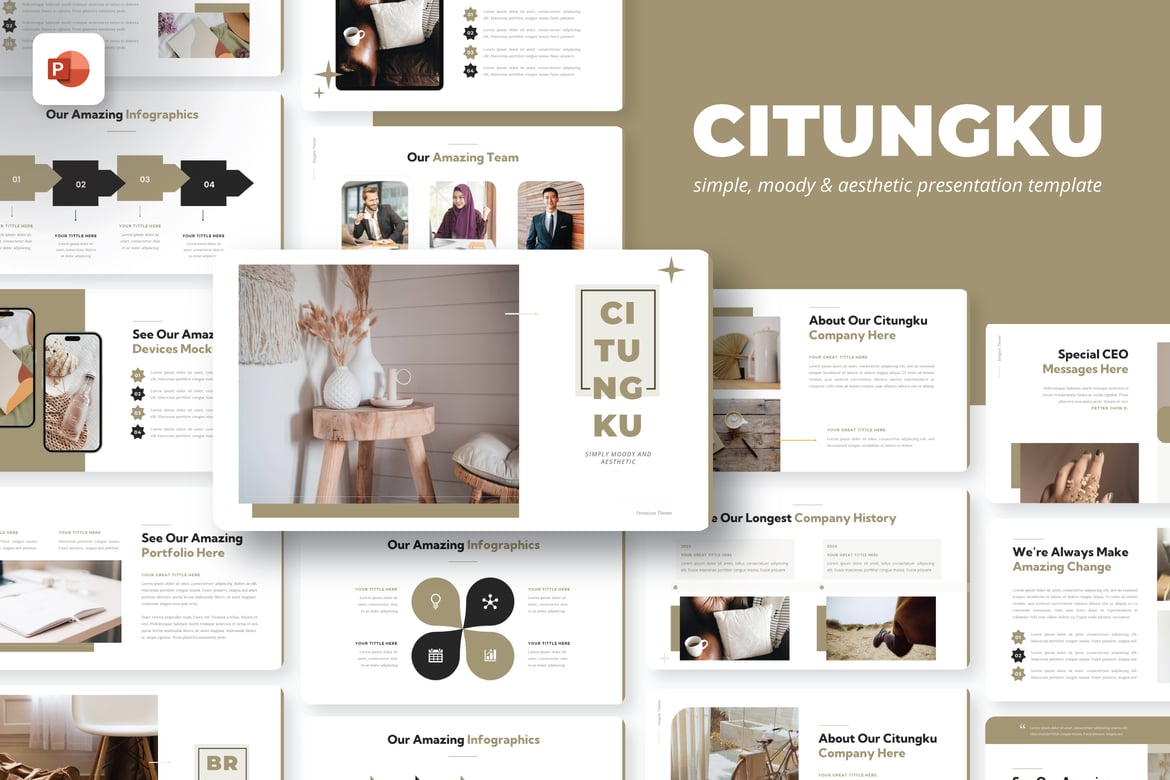 Template Presentasi PowerPoint Citungku yang Elegan dan Sederhana