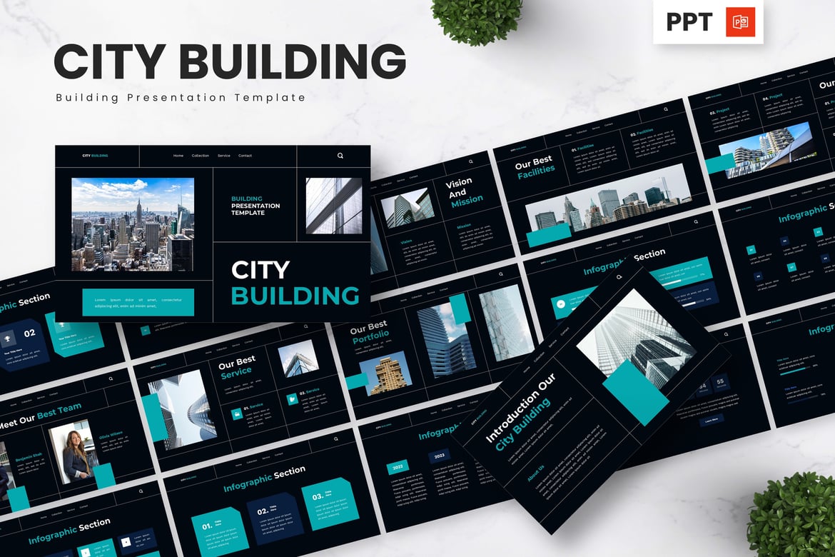 Template PowerPoint Kota - Desain Presentasi Menarik
