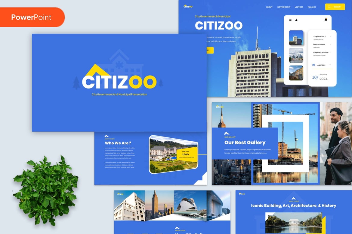 Template Presentasi PowerPoint Pemerintah Kota & Municipal yang Menarik