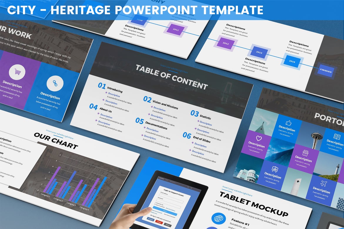 Template Powerpoint Kota - Warisan Budaya yang Elegan