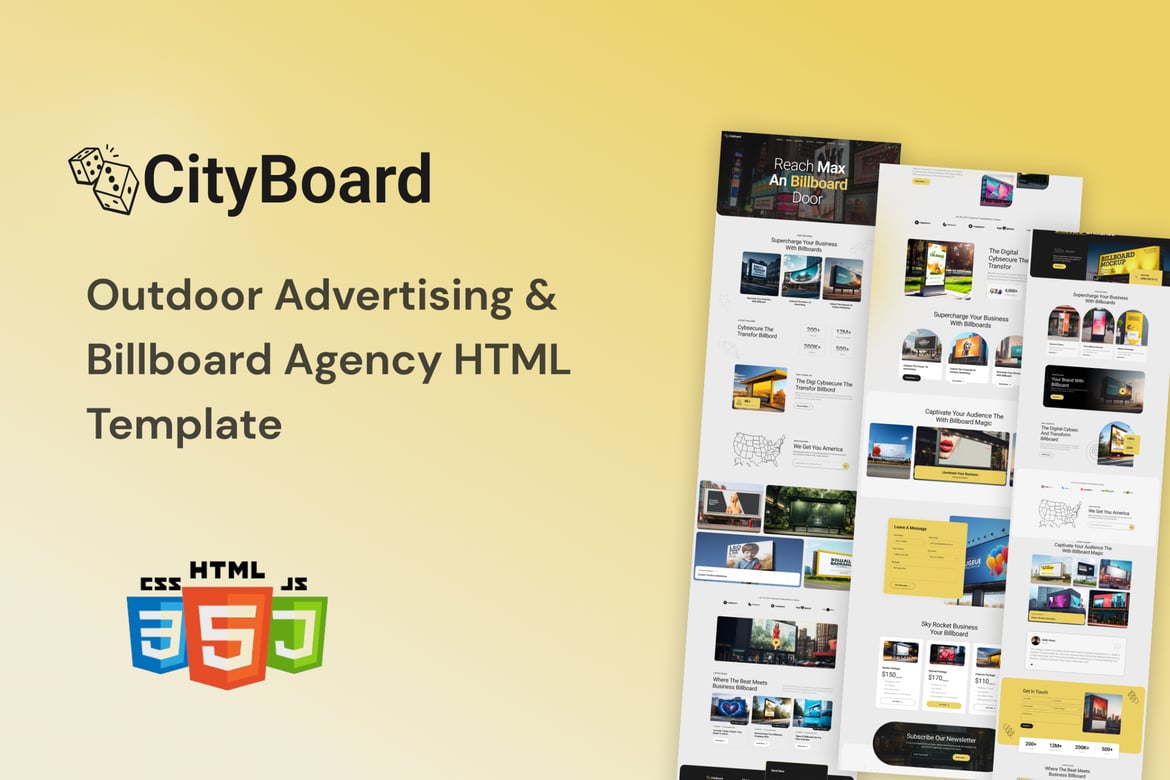 Template Website Iklan Outdoor & Billboard CityBoard yang Menarik