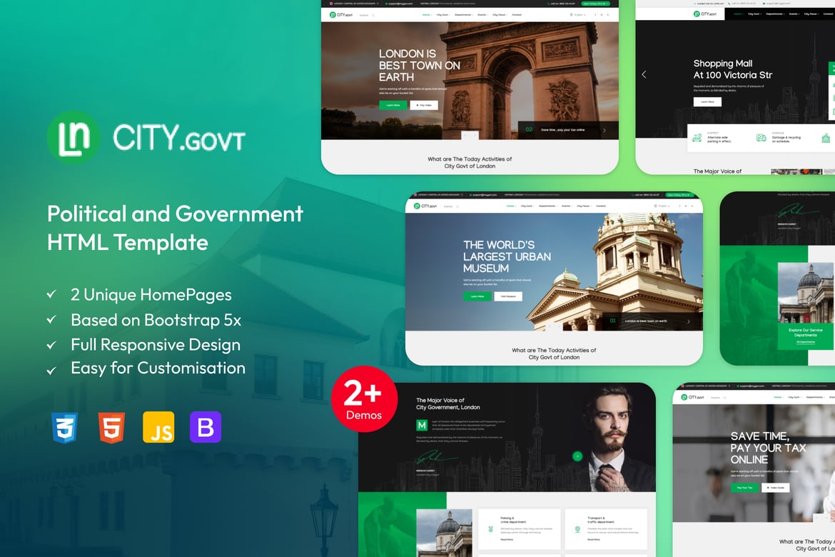 CityGovt - Template Website Politik dan Pemerintahan Modern