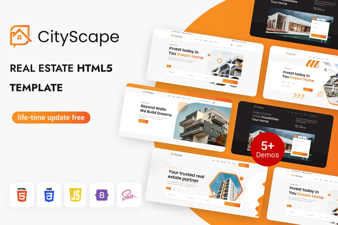 CityScape – Template Website Real Estate HTML5 Modern