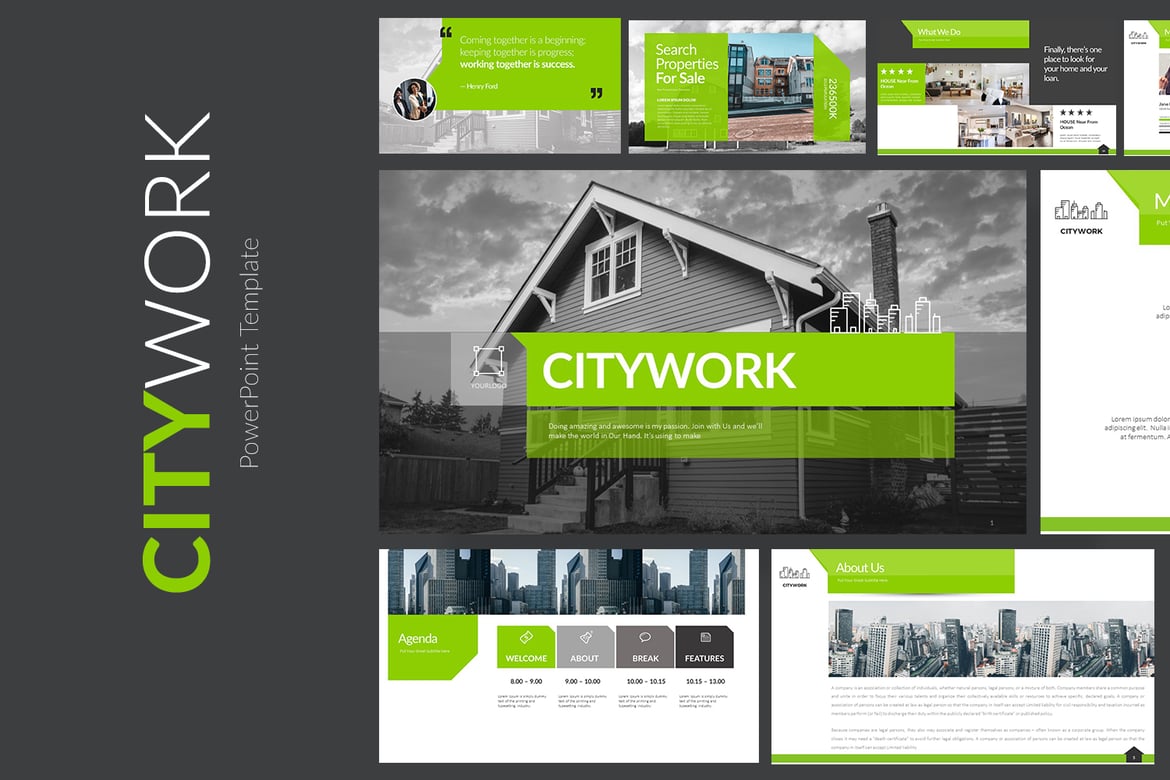 Template PowerPoint CITYWORK yang Menarik dan Profesional