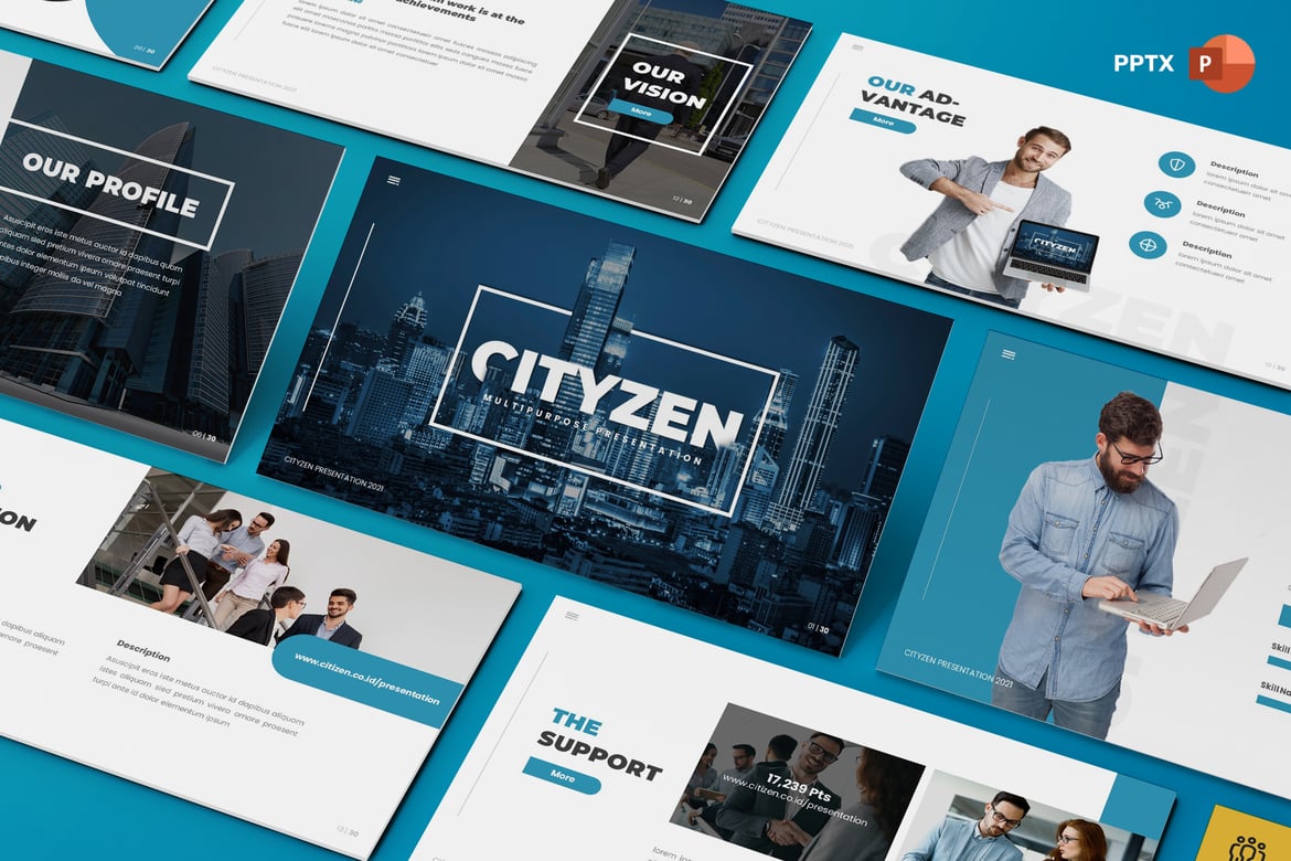 Template PowerPoint Cityzen - Solusi Presentasi Bisnis Anda