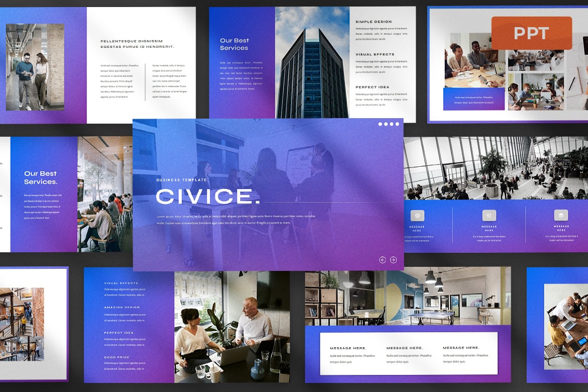Civice - Template Presentasi PowerPoint Modern dan Elegan