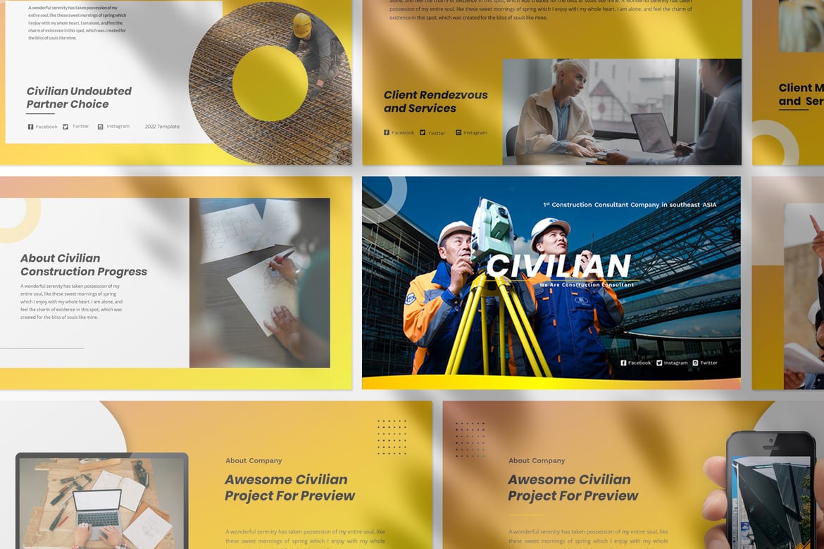 Template Presentasi Bisnis Civilian yang Menarik dan Profesional