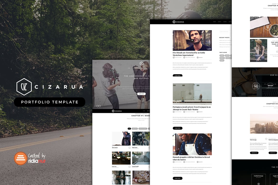 Template Website Portofolio Cizarua yang Responsif dan Elegan