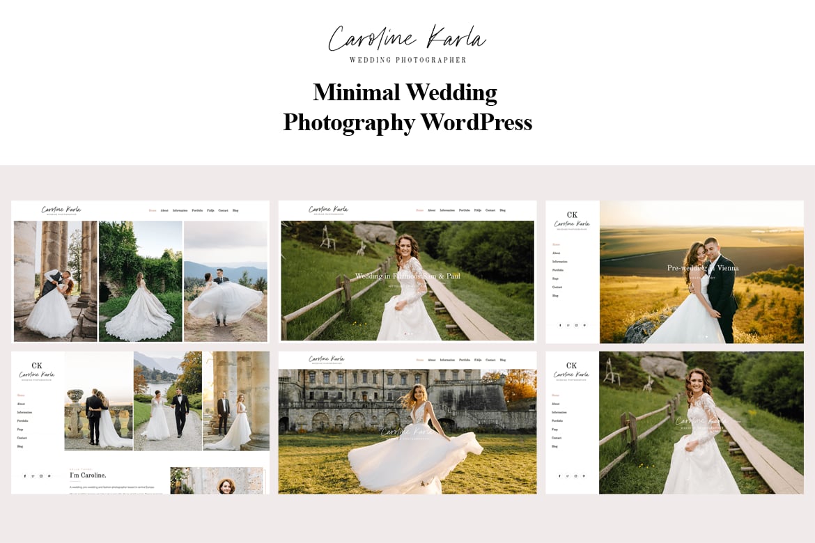 Ckarla - Tema WordPress Fotografi Pernikahan Modern dan Minimalis