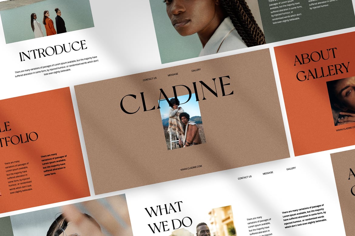 Template Presentasi PowerPoint Cladine yang Modern dan Elegan