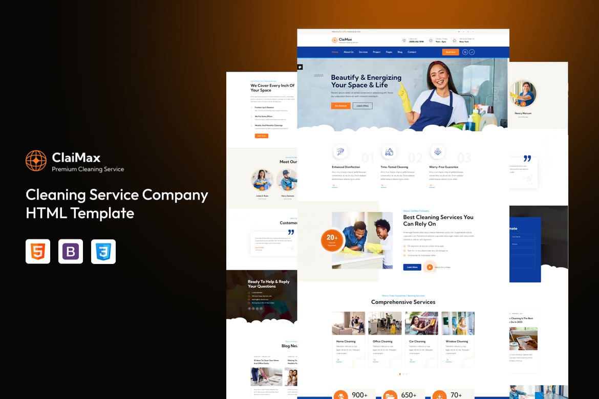Template Website Claimax - Solusi Terbaik untuk Layanan Kebersihan Anda