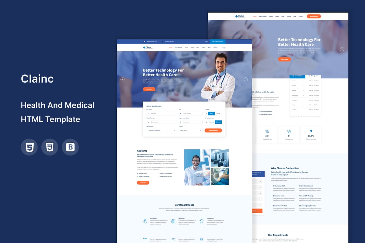 Clainc – Template Website Kesehatan dan Medis yang Profesional
