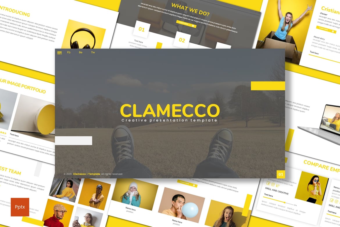 Clamecco - Template PowerPoint Kreatif dan Minimalis