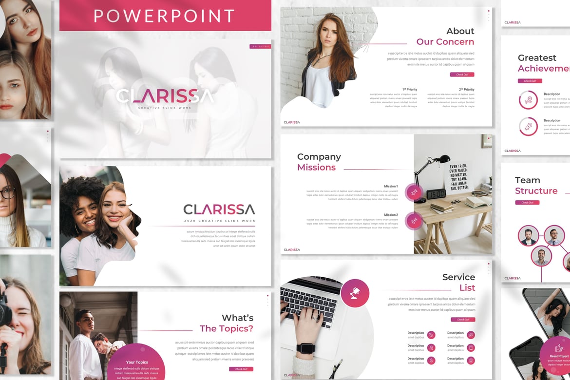 Template Powerpoint Bisnis Clarissa - Solusi Presentasi Efektif