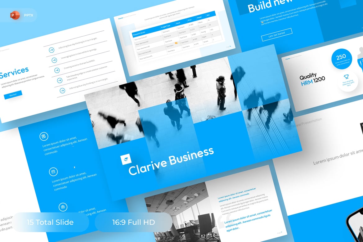 Template PowerPoint Bisnis Clarive yang Menarik dan Profesional