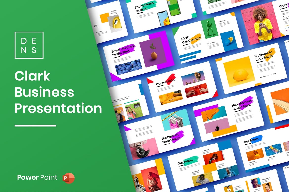 Template Presentasi PowerPoint Kreatif Clark untuk Bisnis