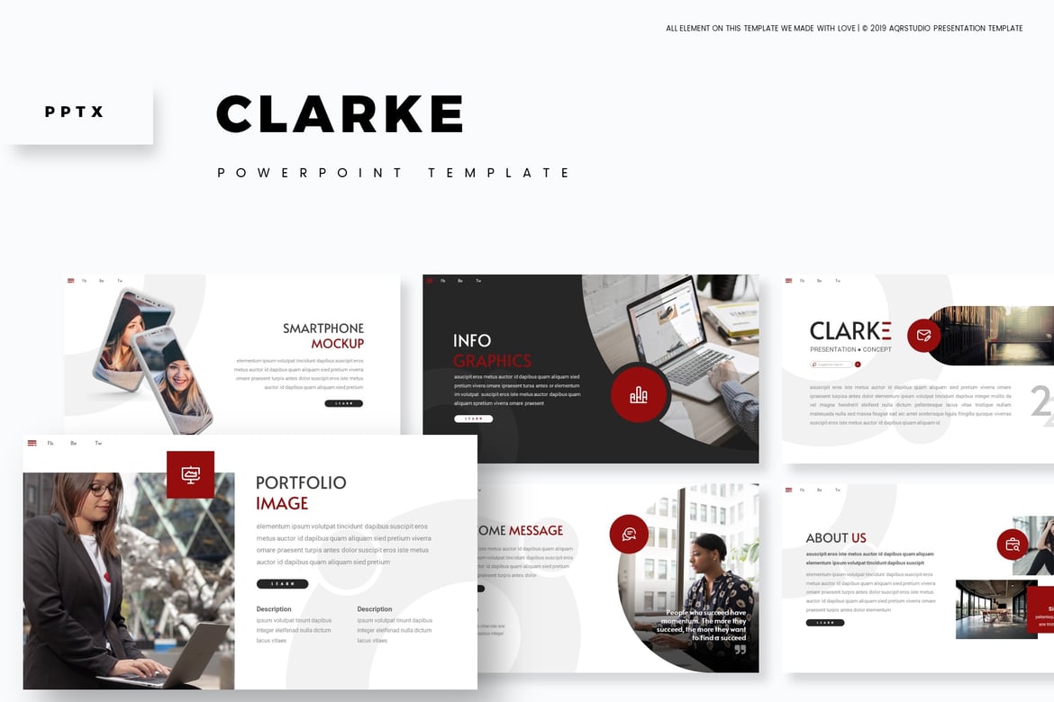Clarke - Template PowerPoint Serbaguna yang Menarik