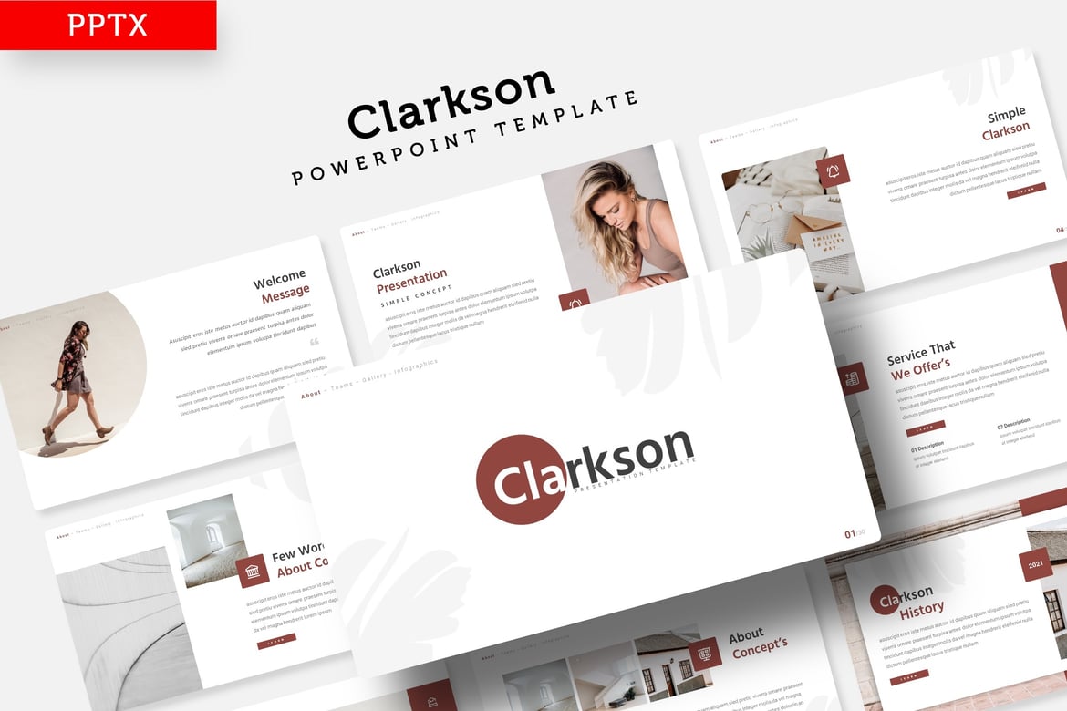 Template PowerPoint Clarkson - Presentasi yang Menarik dan Profesional
