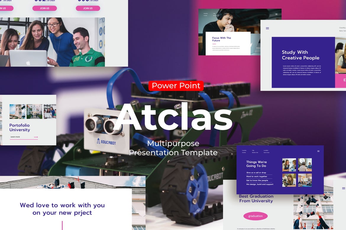 Template PowerPoint Serbaguna Atclas untuk Presentasi Profesional