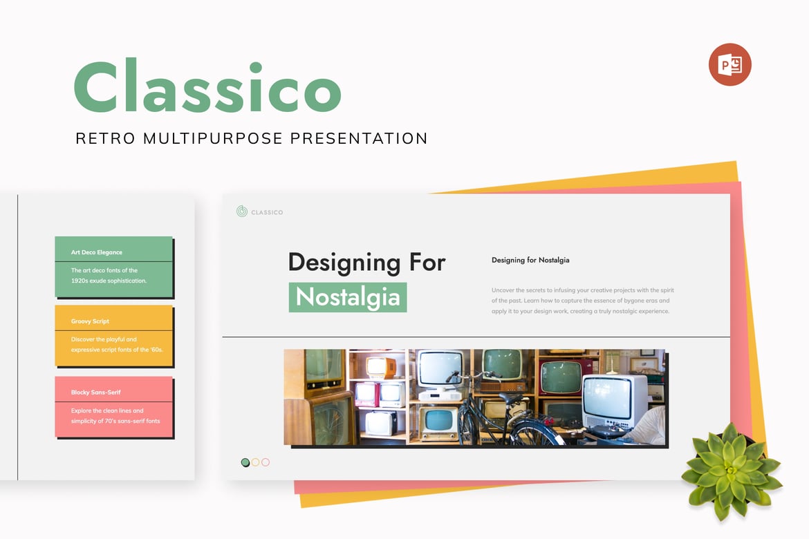 Template Presentasi PowerPoint Retro Klasik yang Serbaguna