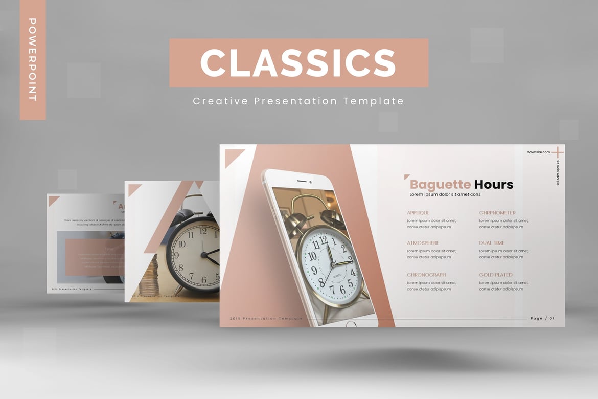 Template Presentasi PowerPoint Klasik dengan 5 Variasi Warna
