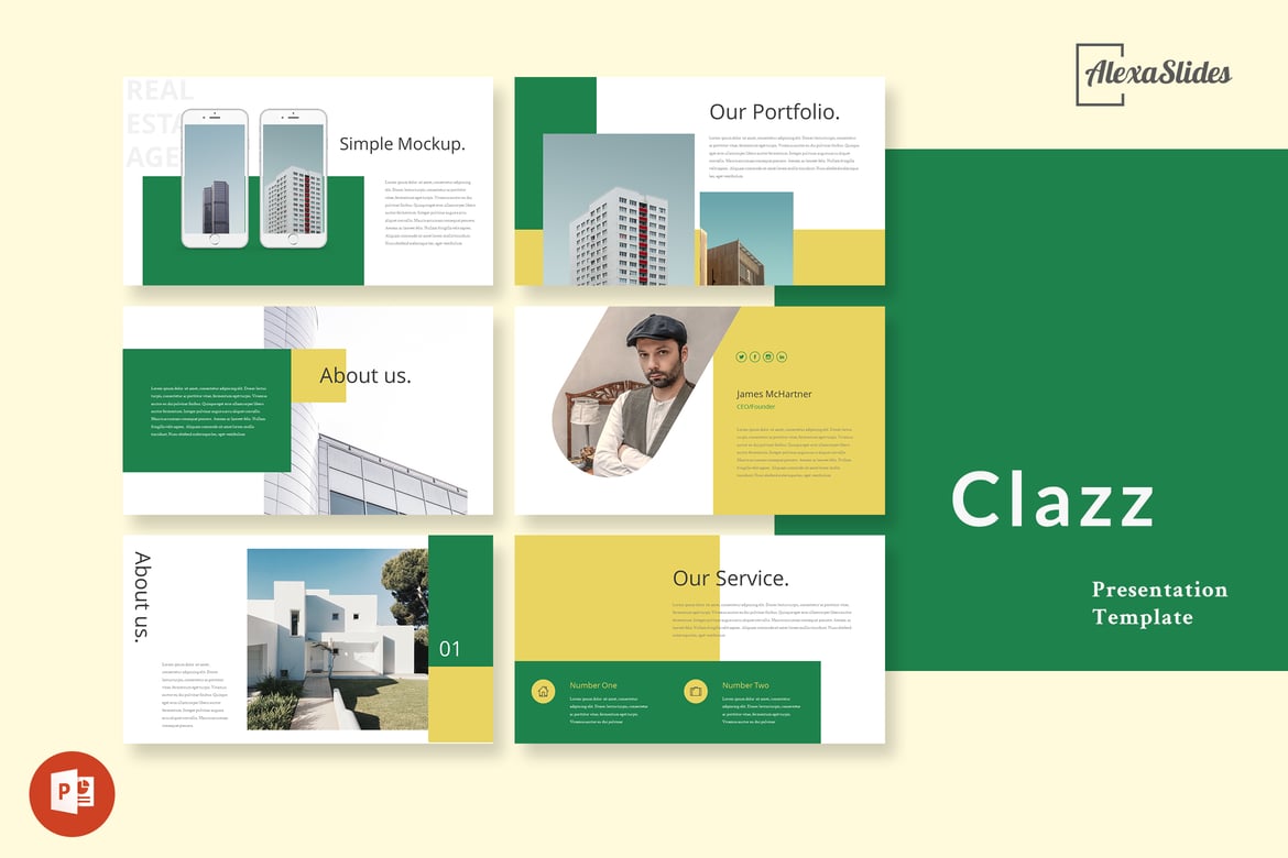 Clazz - Template Powerpoint Presentasi Properti yang Menarik