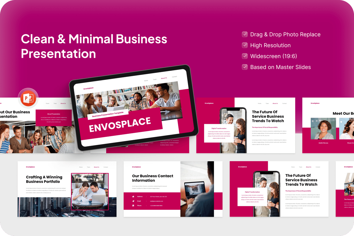 Template PowerPoint Presentasi Bisnis yang Bersih dan Minimalis