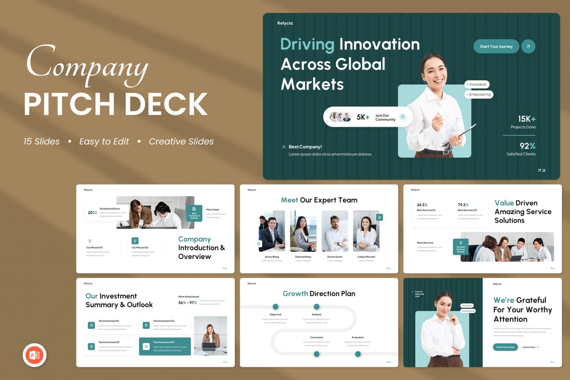 Template Presentasi PowerPoint Perusahaan yang Bersih dan Profesional