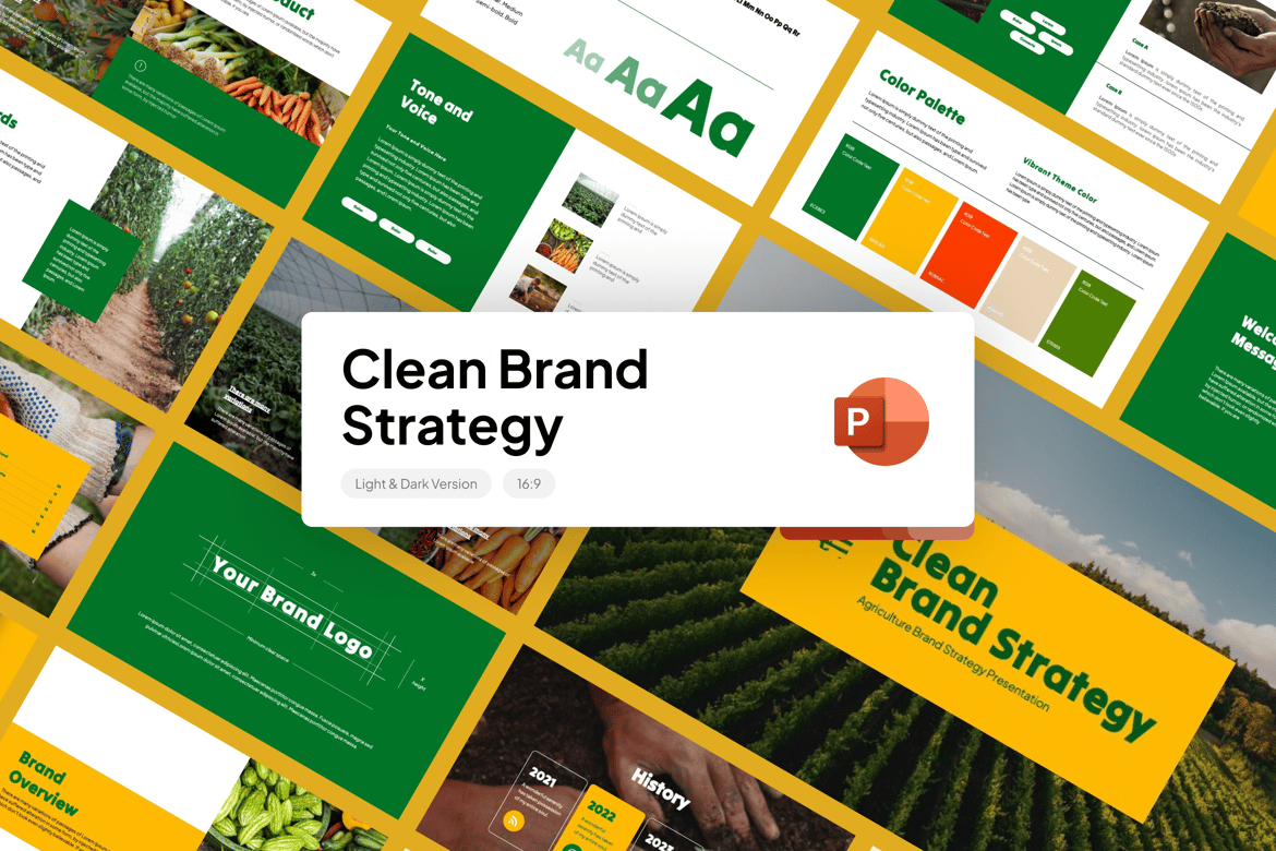 Template PowerPoint Strategi Merek yang Elegan dan Efektif