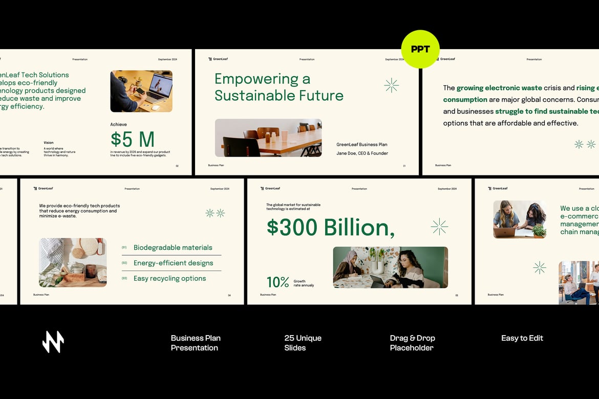 Template PowerPoint Rencana Bisnis yang Modern dan Profesional
