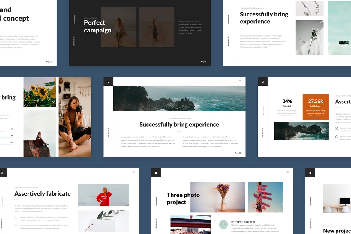 Template PowerPoint Presentasi Bisnis yang Bersih dan Modern