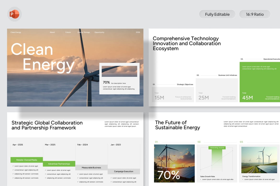 Template Presentasi PowerPoint Inovasi Energi Bersih