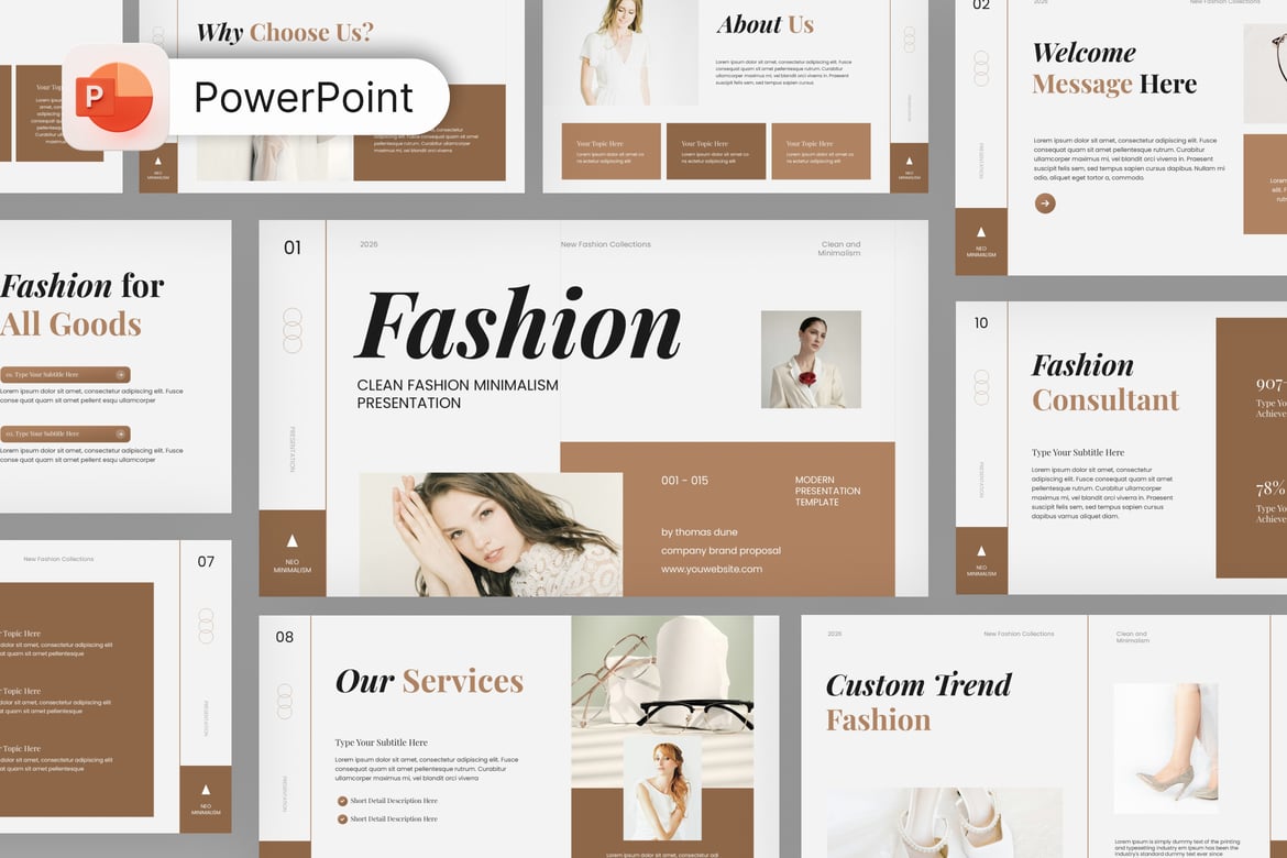 Presentasi PowerPoint Fashion Minimalis yang Memukau