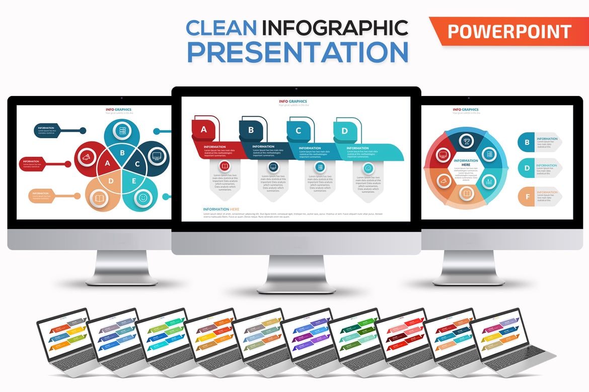 Template Powerpoint Infografis Modern dan Bersih