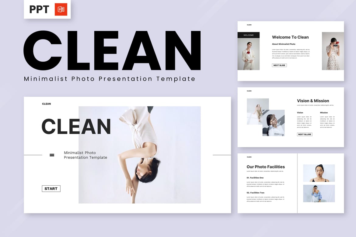 Template Powerpoint Foto Minimalis yang Bersih dan Modern
