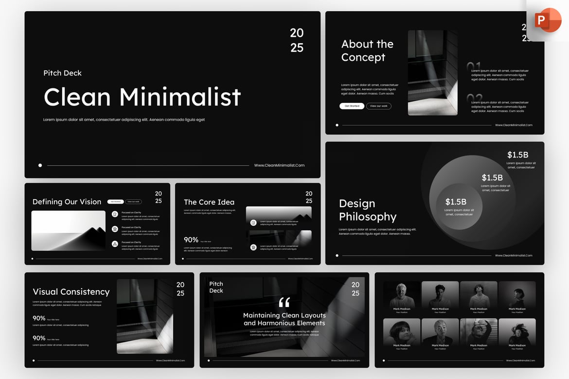 Template PowerPoint Pitch Deck Minimalis yang Elegan