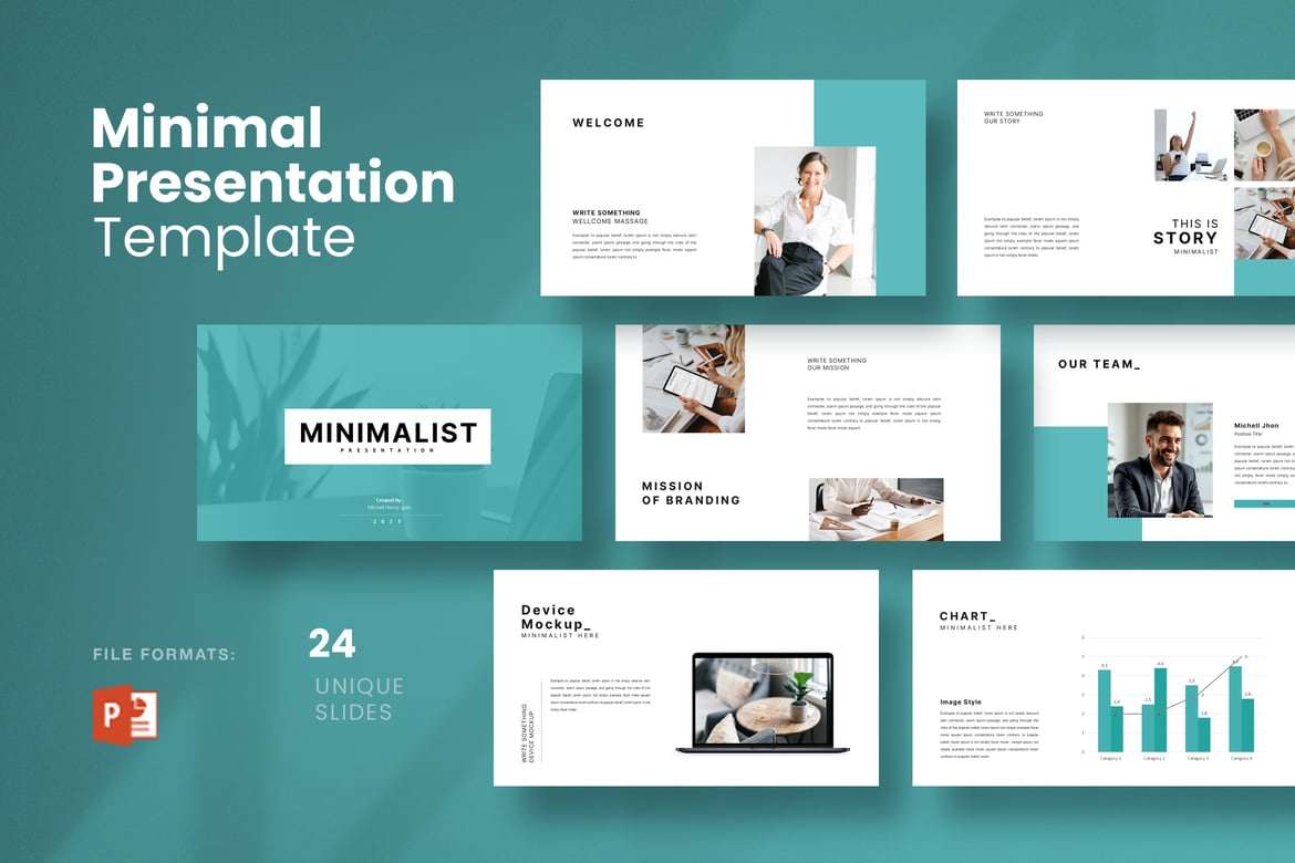 Template PowerPoint Presentasi Minimalis yang Elegan