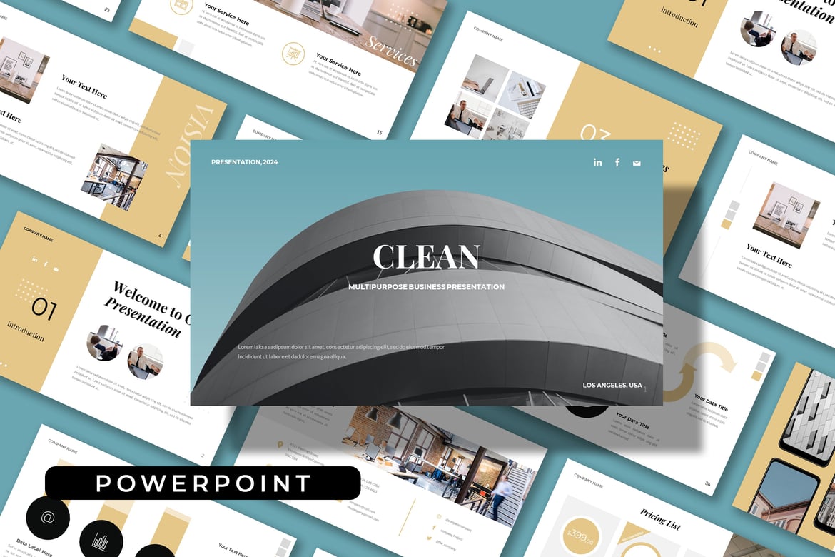 Template Presentasi PowerPoint CLEAN - Serbaguna untuk Bisnis Anda