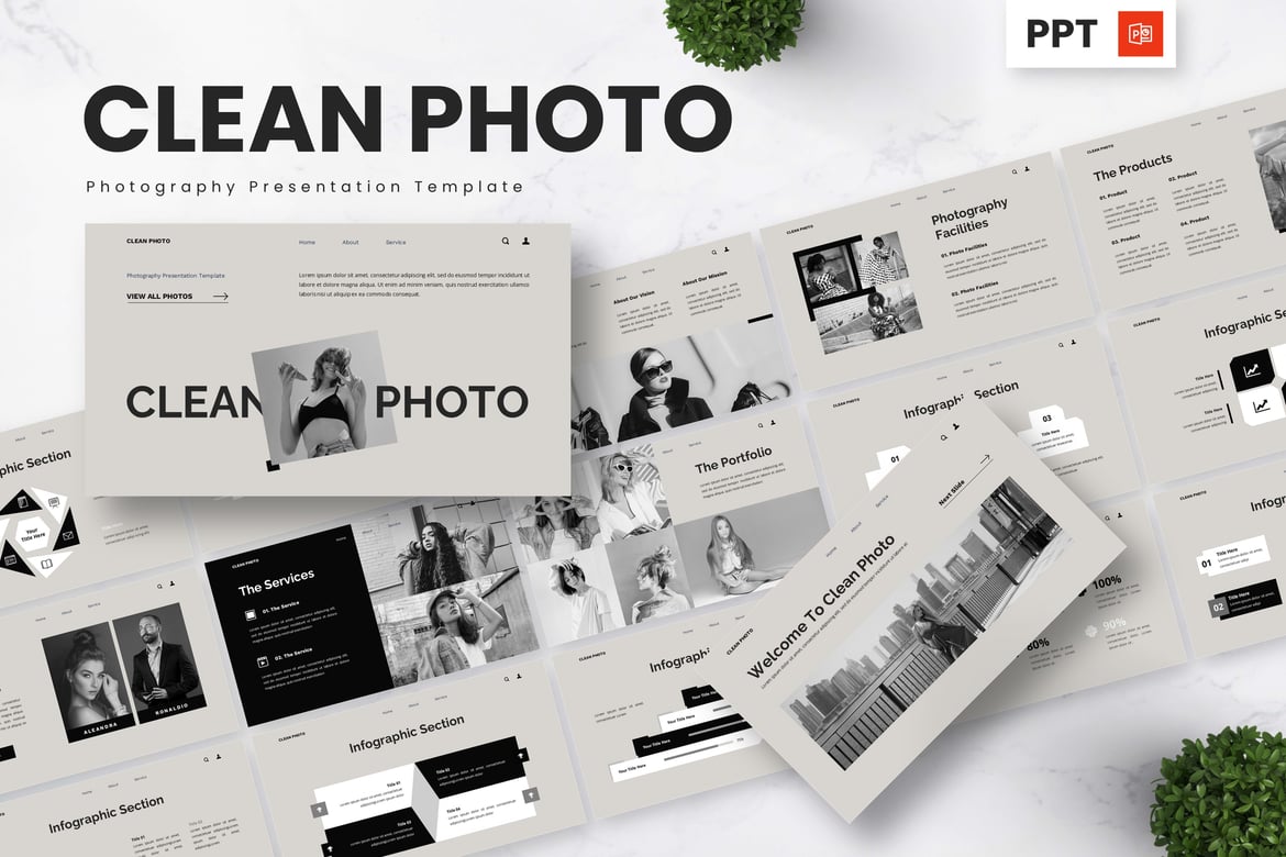 Template Presentasi Fotografi Bersih dan Modern