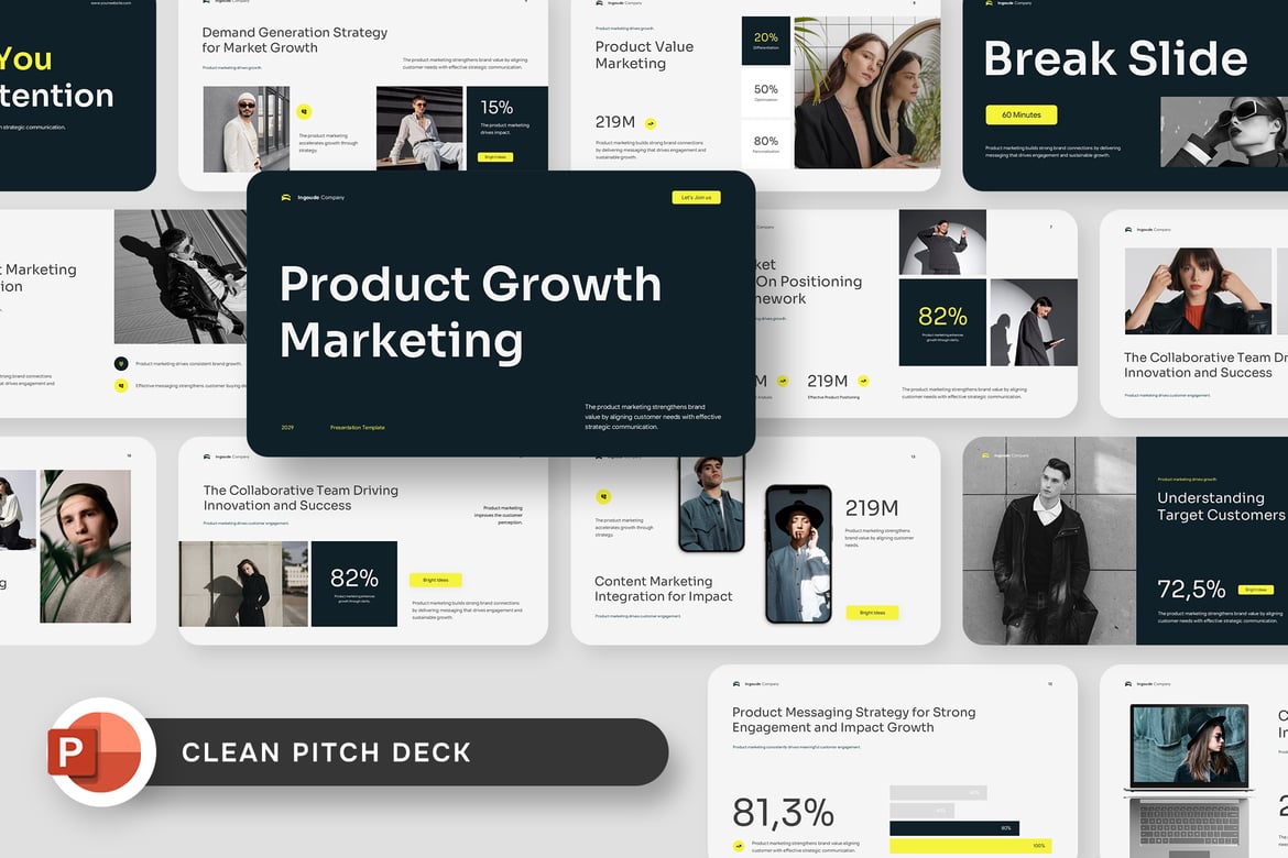 Template Presentasi Pitch Deck yang Bersih dan Profesional